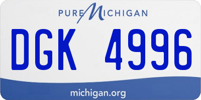 MI license plate DGK4996