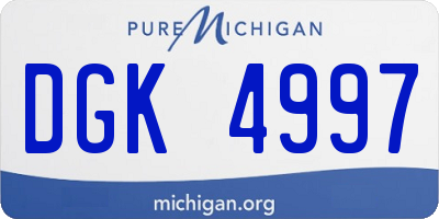 MI license plate DGK4997