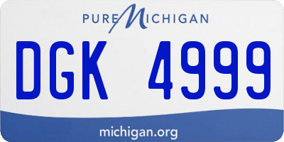 MI license plate DGK4999