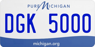 MI license plate DGK5000