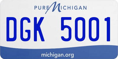 MI license plate DGK5001