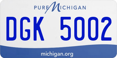 MI license plate DGK5002