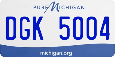 MI license plate DGK5004