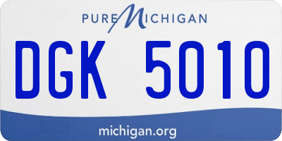 MI license plate DGK5010