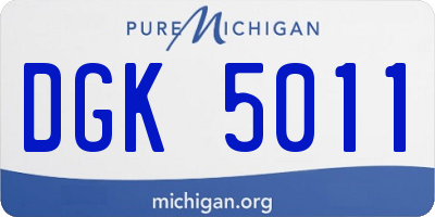 MI license plate DGK5011