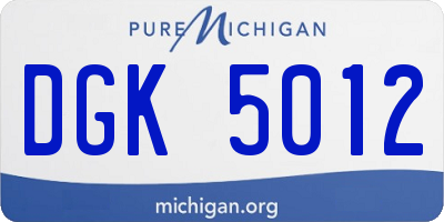 MI license plate DGK5012