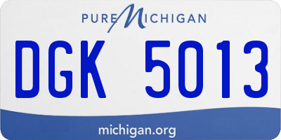 MI license plate DGK5013