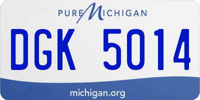 MI license plate DGK5014