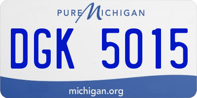 MI license plate DGK5015