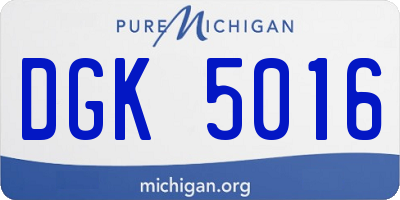 MI license plate DGK5016
