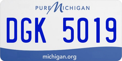 MI license plate DGK5019