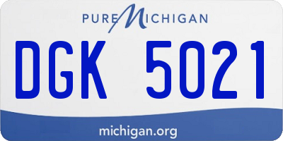 MI license plate DGK5021