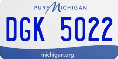 MI license plate DGK5022