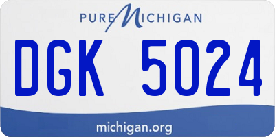MI license plate DGK5024