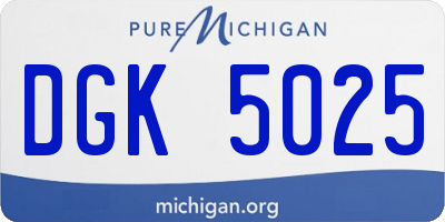 MI license plate DGK5025
