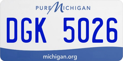 MI license plate DGK5026