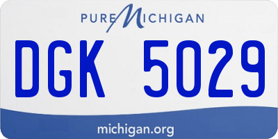 MI license plate DGK5029