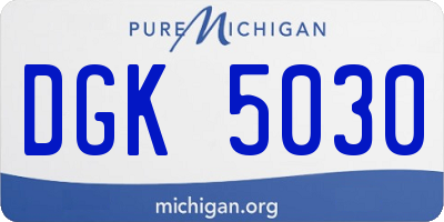 MI license plate DGK5030