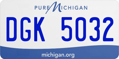 MI license plate DGK5032