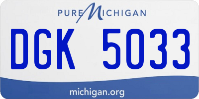 MI license plate DGK5033