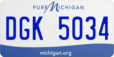 MI license plate DGK5034