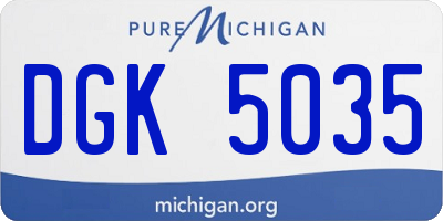 MI license plate DGK5035