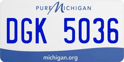 MI license plate DGK5036