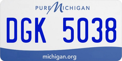 MI license plate DGK5038