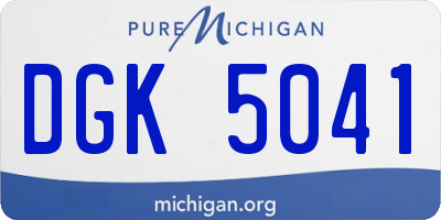 MI license plate DGK5041
