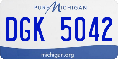 MI license plate DGK5042