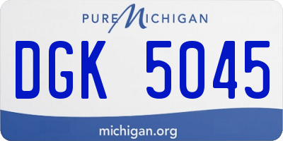 MI license plate DGK5045