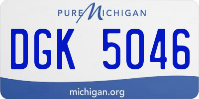 MI license plate DGK5046