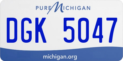 MI license plate DGK5047
