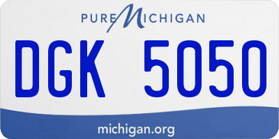 MI license plate DGK5050