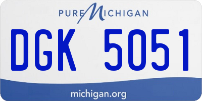MI license plate DGK5051