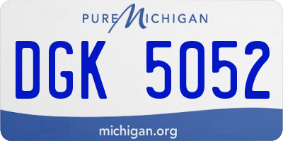 MI license plate DGK5052