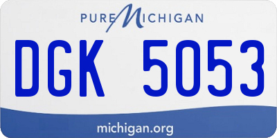 MI license plate DGK5053