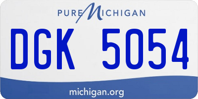 MI license plate DGK5054