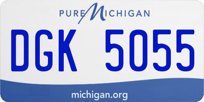 MI license plate DGK5055