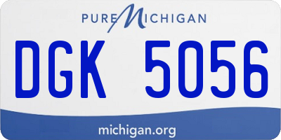 MI license plate DGK5056