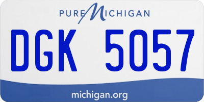 MI license plate DGK5057