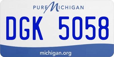 MI license plate DGK5058