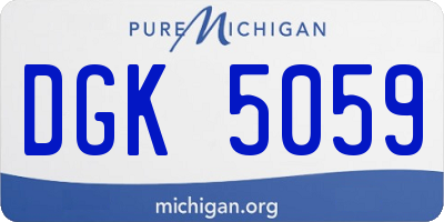 MI license plate DGK5059