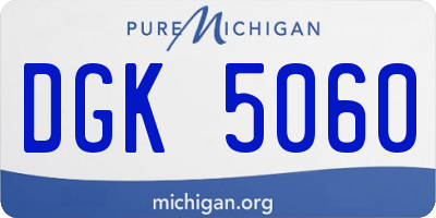 MI license plate DGK5060