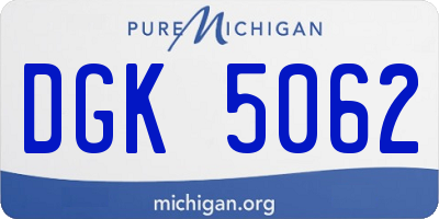 MI license plate DGK5062