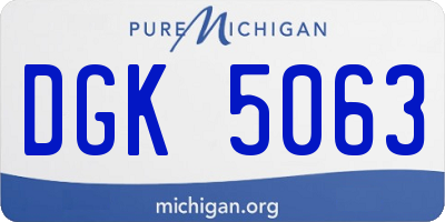 MI license plate DGK5063