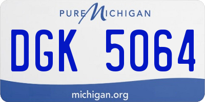 MI license plate DGK5064