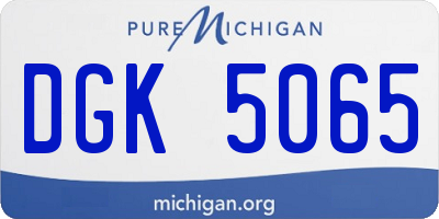 MI license plate DGK5065