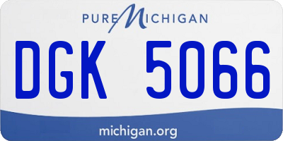 MI license plate DGK5066