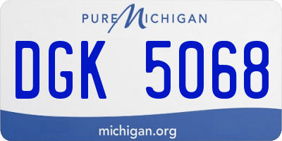 MI license plate DGK5068